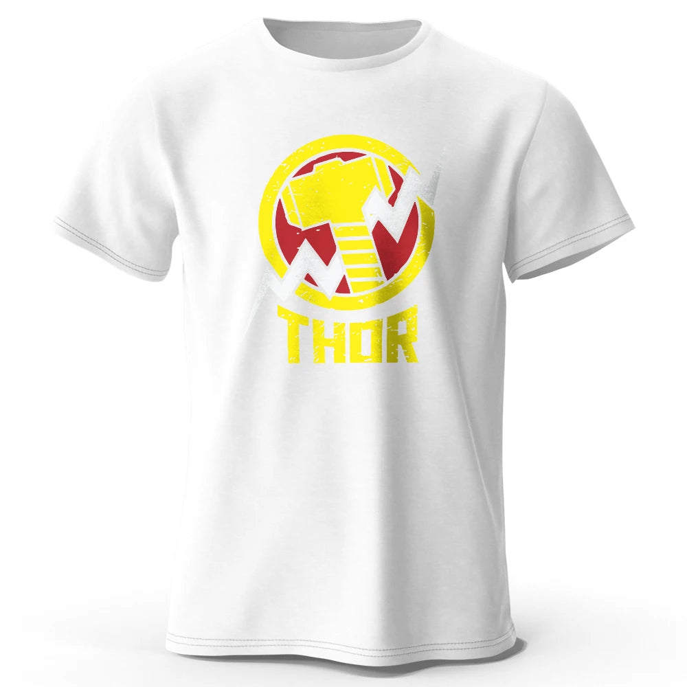 Thor-T-shirt – vintage bliksemschicht-hamerlogo, zwart