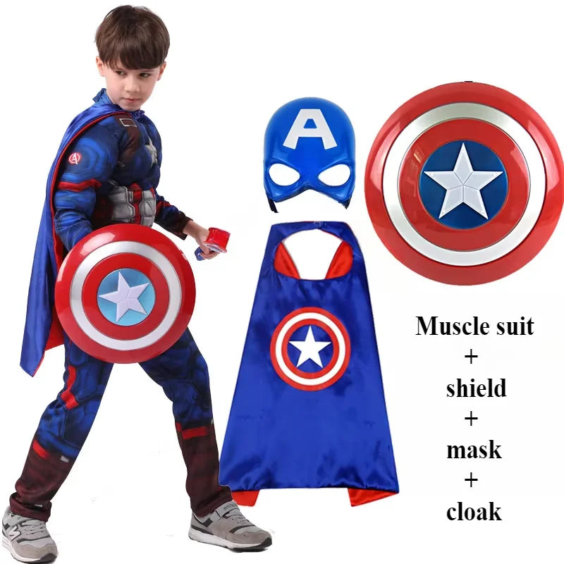 Captain America-kinderkostuum - Pak met schild, masker en cape