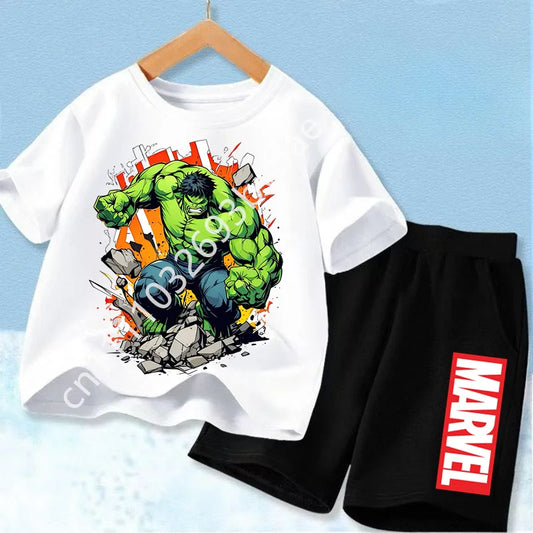 Avengers Hulk T-shirt voor kinderen - witte set met zwarte short