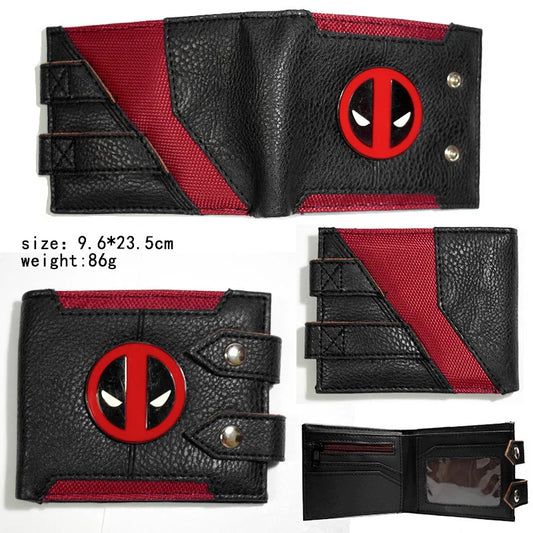 Avengers Deadpool-portemonnee - Zwarte tweevouwige leren portemonnee