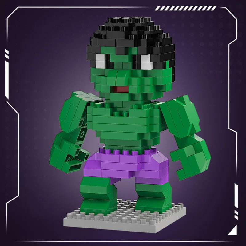 Avengers Hulk Chibi Bouwstenen - Groen-Paars