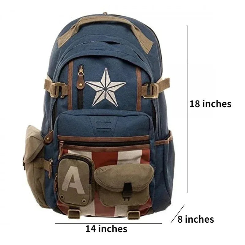 Avengers Captain America-rugzak – vintage militaire stijl met ster