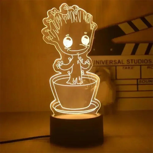 LED-lamp Marvel Avengers Baby Groot - Pot, 3D, 18cm