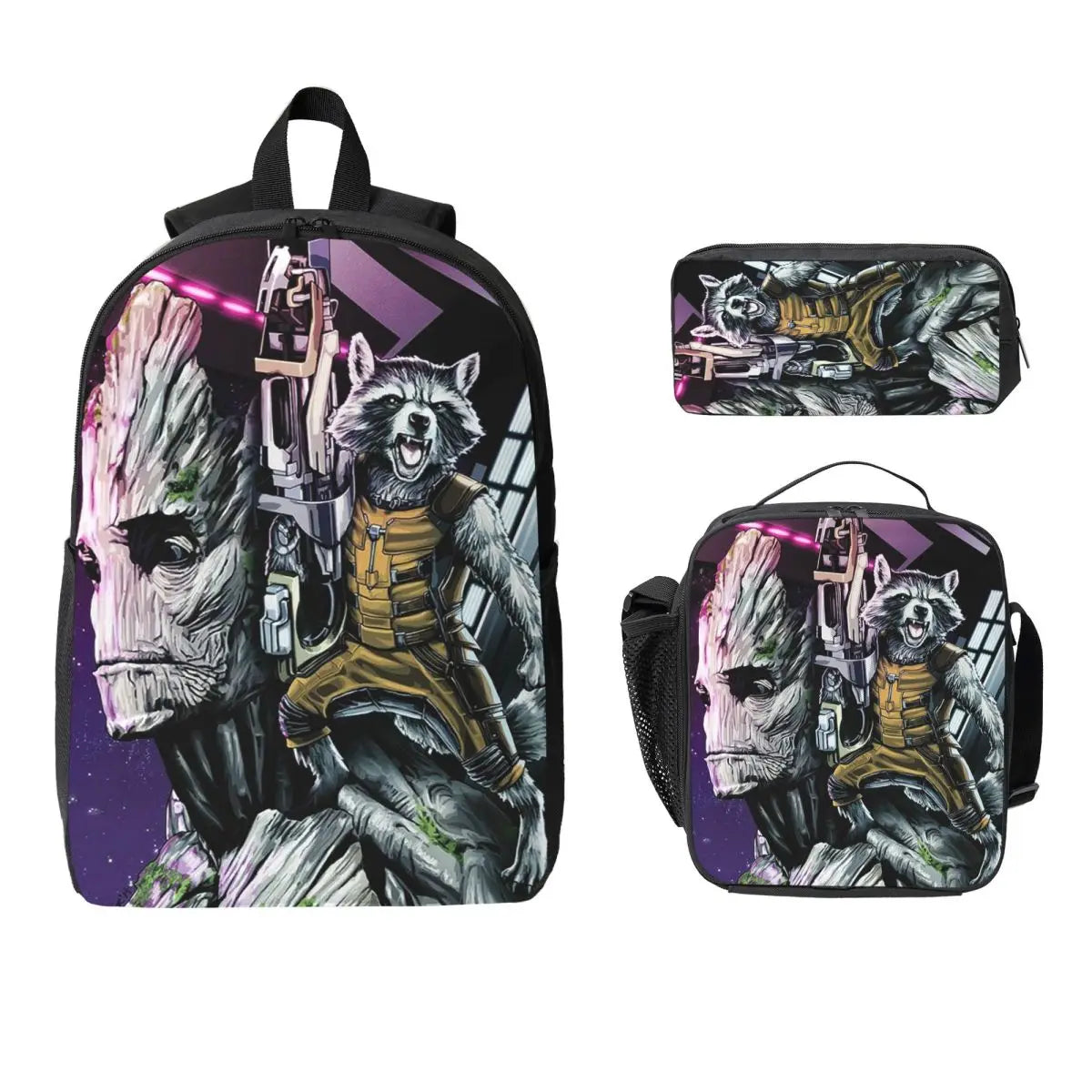 Groot & Rocket Raccoon-rugzakset - lunchtas en etui, 3-delig