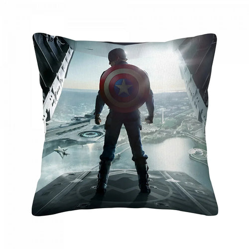 Captain America-kussenhoes - Achteraanzicht tijdens een sprong uit een vliegtuig