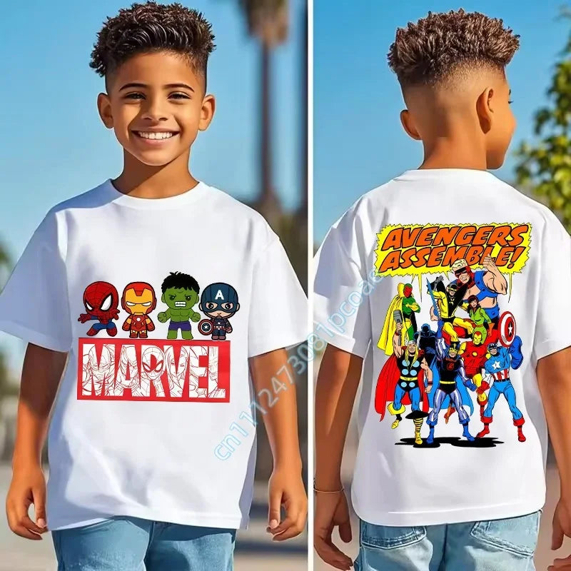 Marvel T-shirt voor kinderen - Avengers Assemble stripstijl retro