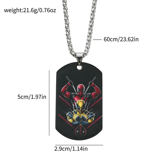 Militaire plaatjesketting Deadpool & Wolverine - Duoportret met katana's