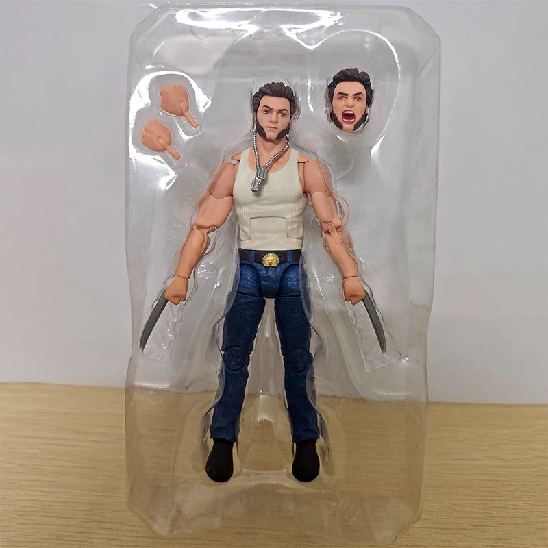 Hasbro Marvel Legends Wolverine-figuur - Spijkerhemd zonder mouwen, uitgeschoven klauwen