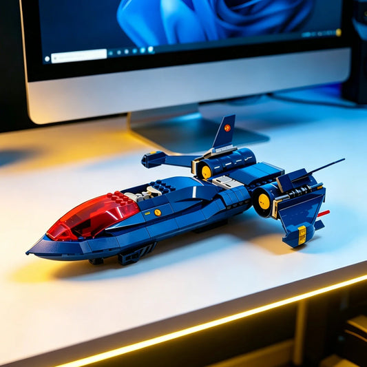 Jouet de construction en briques Avion X-Jet Blackbird - Modèle Avengers X-Men