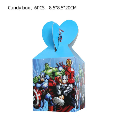 Avengers-verjaardagsdecoratie - Snoepdoosjes x6