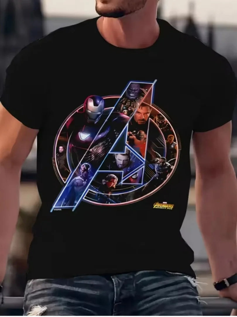 Avengers Infinity War-T-shirt - Logo met collage van personages voor heren