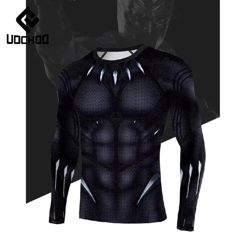 Black Panther-compressieshirt – ontwerp met klauwen en schubben