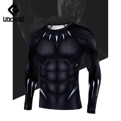Black Panther-compressieshirt – ontwerp met klauwen en schubben
