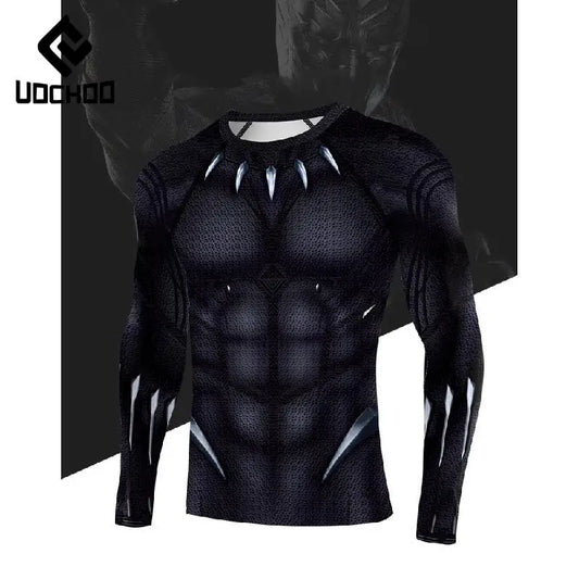 Black Panther-compressieshirt – ontwerp met klauwen en schubben