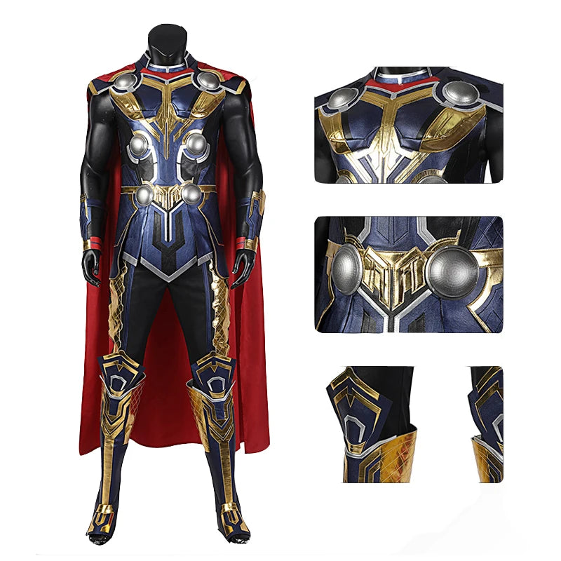 Thor Love and Thunder-cosplaykostuum - Odinson-pak met rode cape en pantser