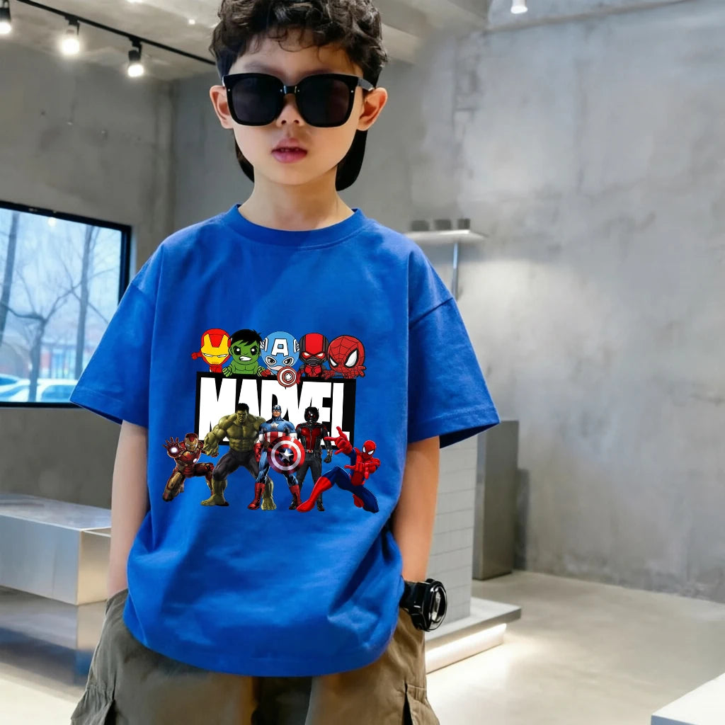 Marvel-kinderT-shirt - Kleurrijke chibigroep