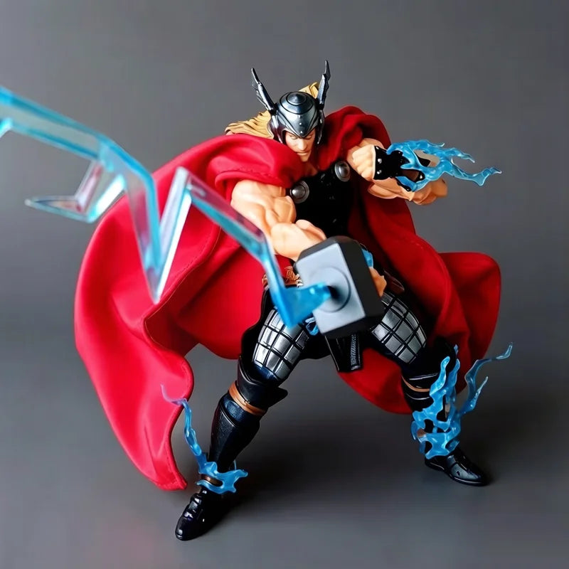 Thor-actiefiguur - Lichtgevende effecten, Mjolnir-hamer en stoffen cape