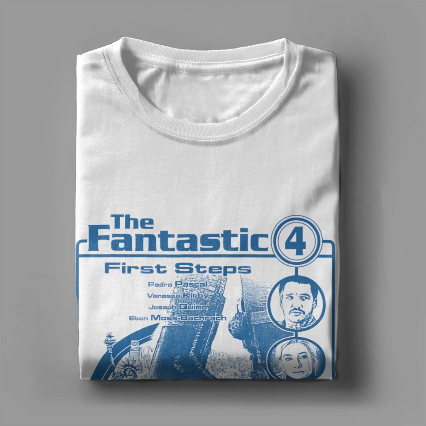 T-shirt The Fantastic 4 First Steps - Affiche rétro bleue, unisexe