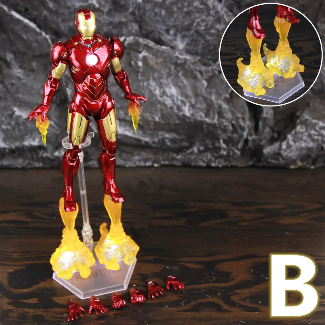 LED-figuur Marvel Avengers Iron Man Mark IV - Vlammenstraaleffect