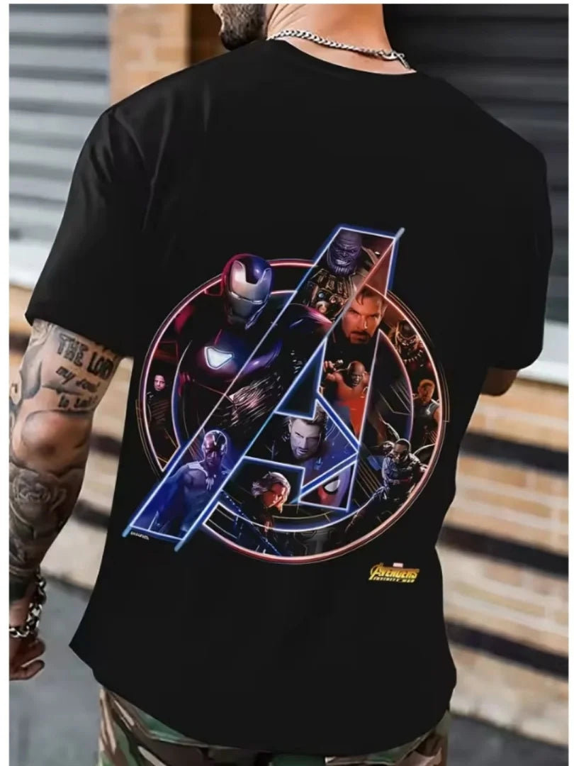 Avengers Infinity War-T-shirt - Logo met collage van personages voor heren