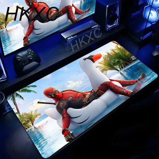 Marvel Deadpool-muismat - Opblaasbare zwaan op het strand
