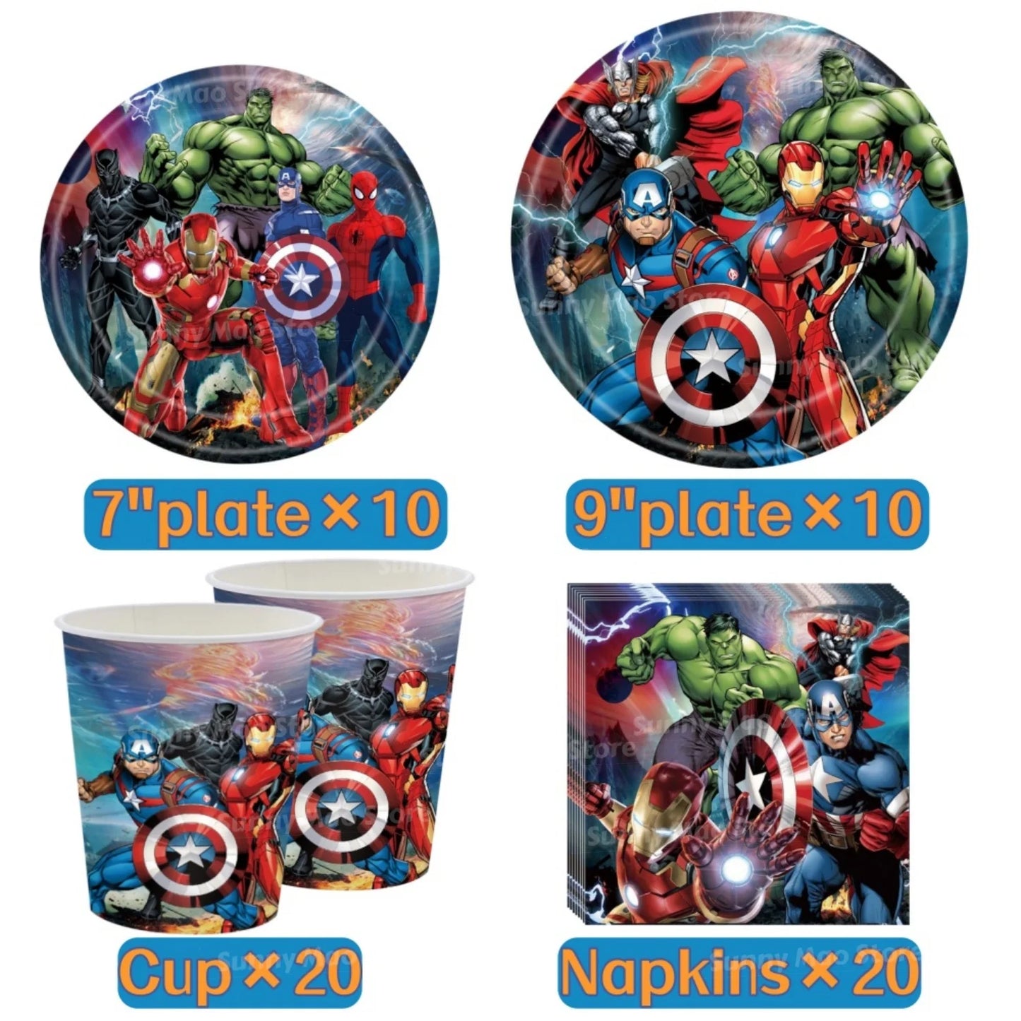 Avengers-verjaardagsdecoratieset - Cijferballonnen Iron Man Spider-Man