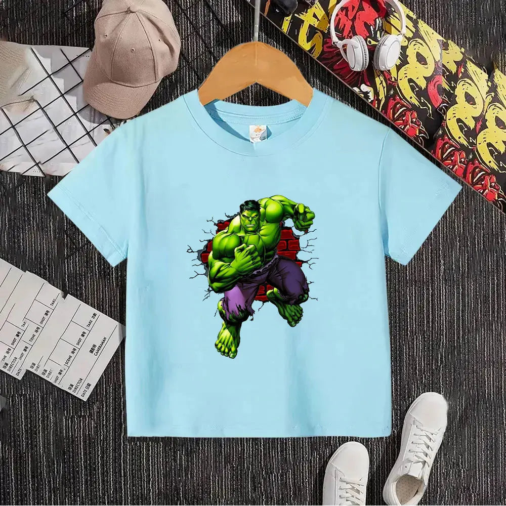 Hulk-kinderT-shirt - Door een witte bakstenen muur heen brekend