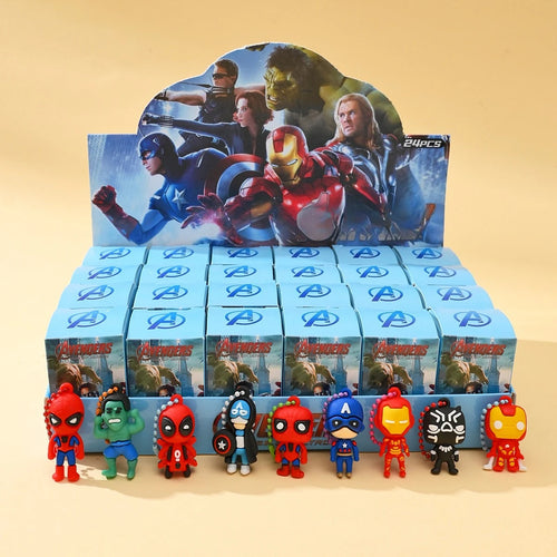 Siliconen blind box-sleutelhangers Avengers - Set van 24 stuks