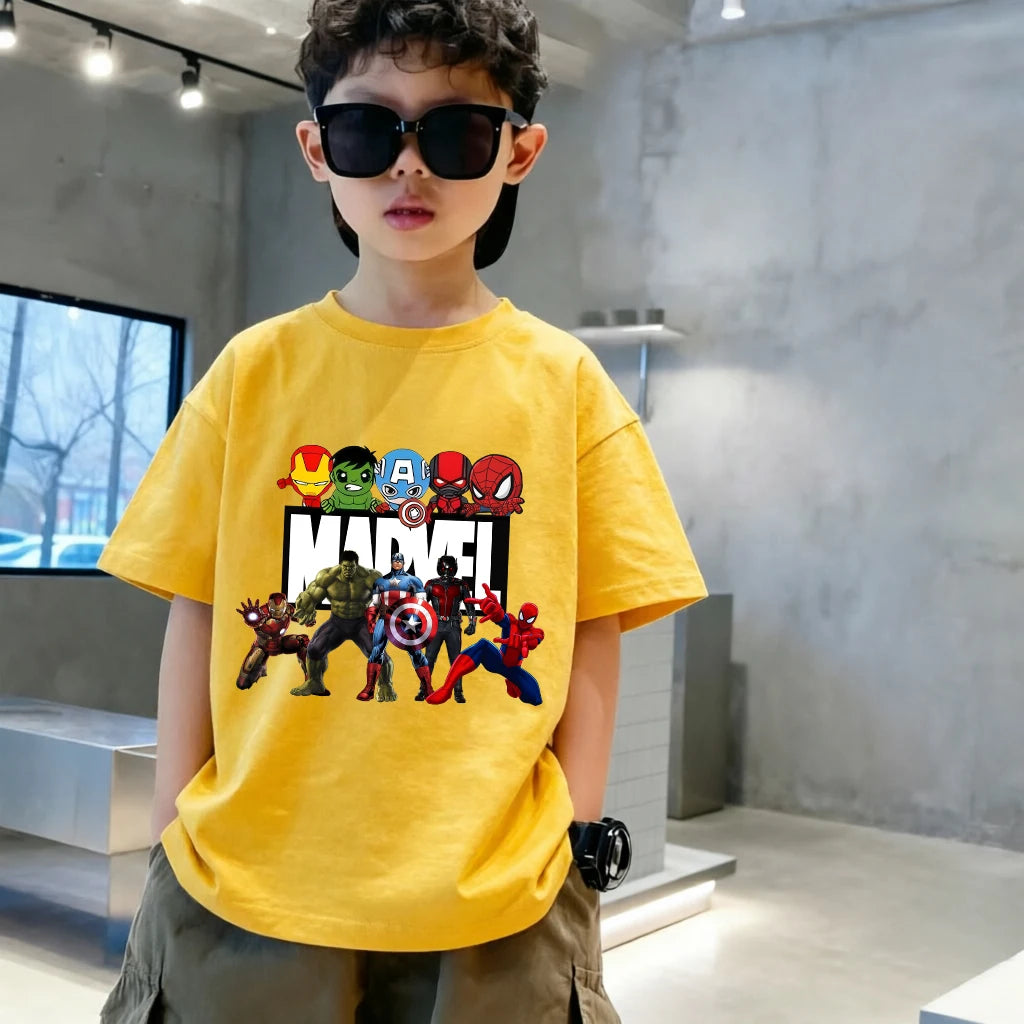 Marvel-kinderT-shirt - Kleurrijke chibigroep