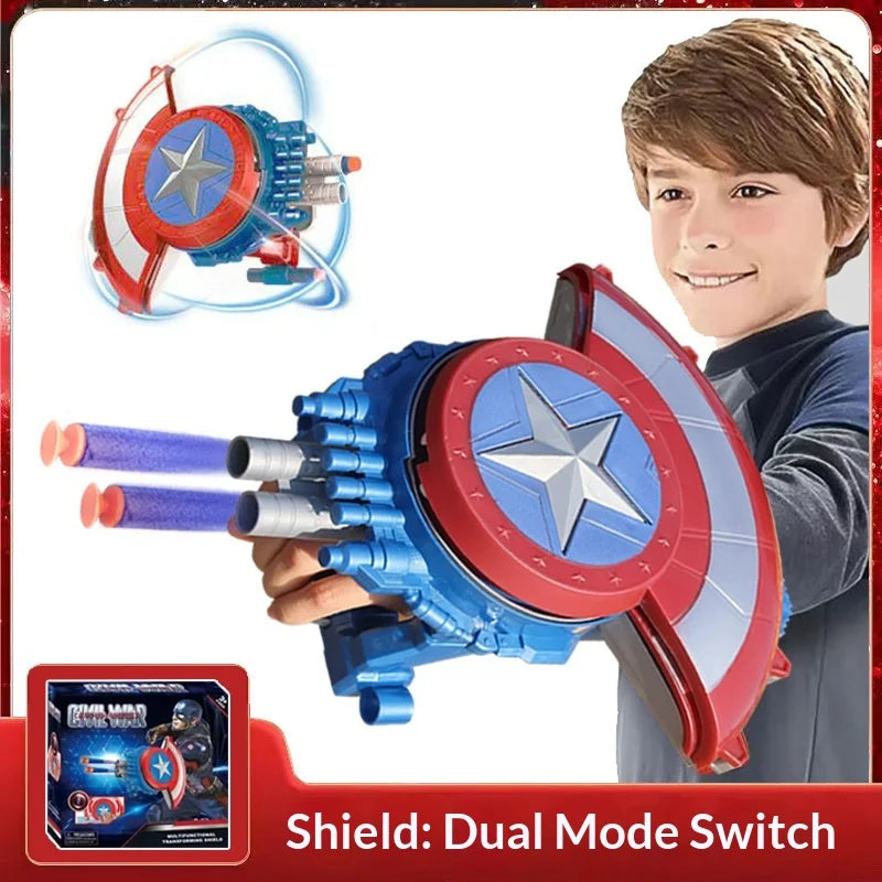 Transformeerbaar Avengers Captain America-blaster-schild - Met zachte kogels
