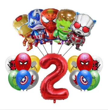 Avengers verjaardagsdecoratie - ballon met cijfer 2