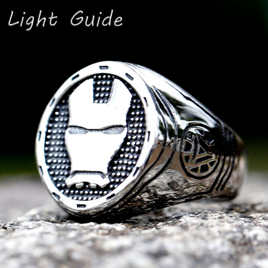 Vintage Iron Man-ring - Roestvrij staal, bikerstijl voor heren