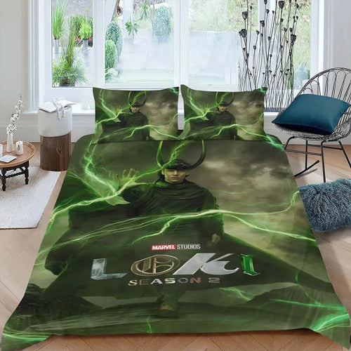 Dekbedovertrek Avengers Loki - Seizoen 2 Groene Bliksemschichten