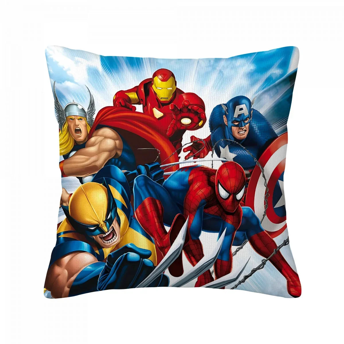 Avengers-kussenhoes met heldengroep - Actiestripverhaal met vijf helden