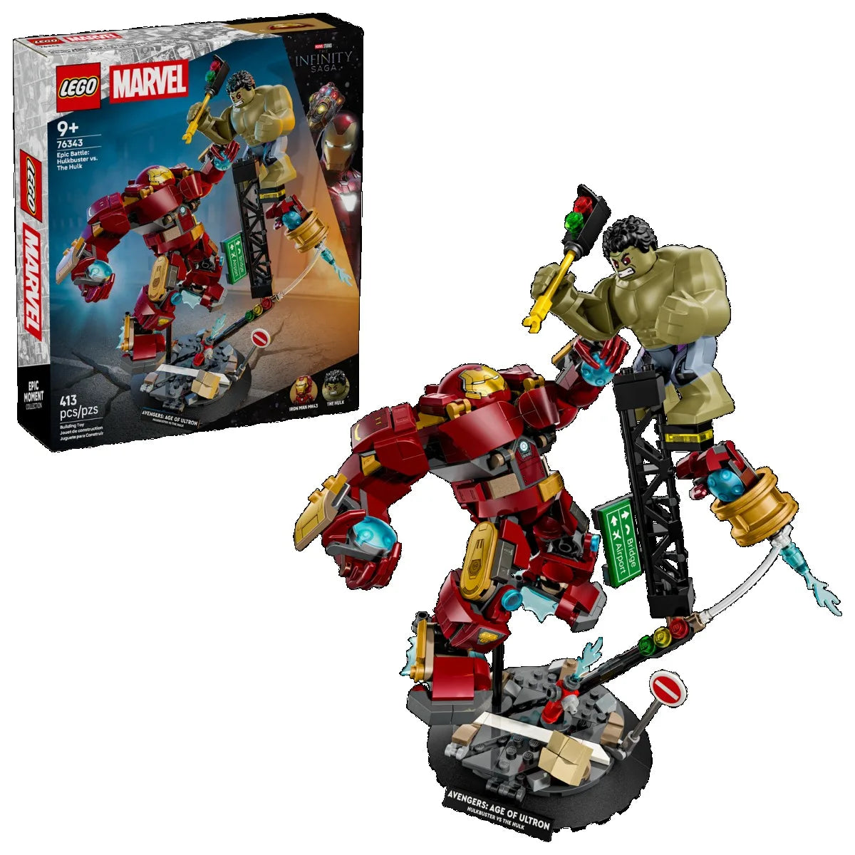 LEGO Marvel 76343 - Bataille épique Hulkbuster contre Hulk, 413 pièces