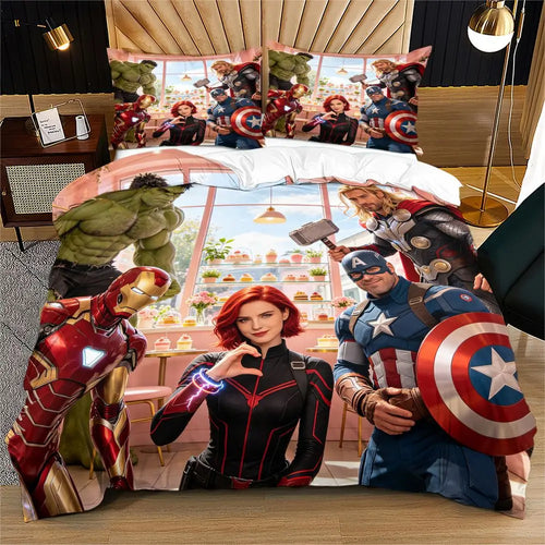 Avengers-bedset - Iron Man Hulk Captain America Thor Black Widow