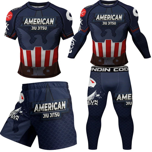 Jiu-jitsu-set Captain America - Marineblauw schild en adelaar
