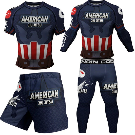 Jiu-jitsu-set Captain America - Marineblauw schild en adelaar
