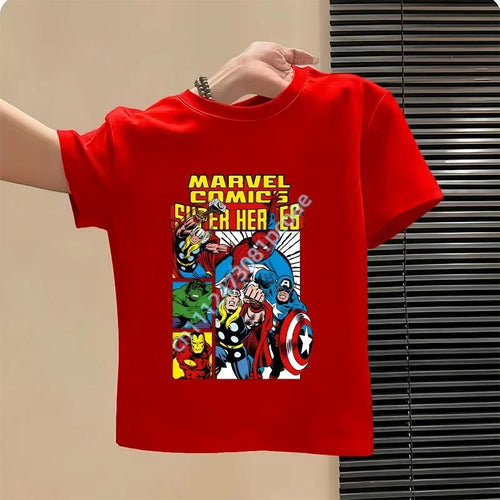 Avengers T-shirt voor kinderen - groepsdesign rood