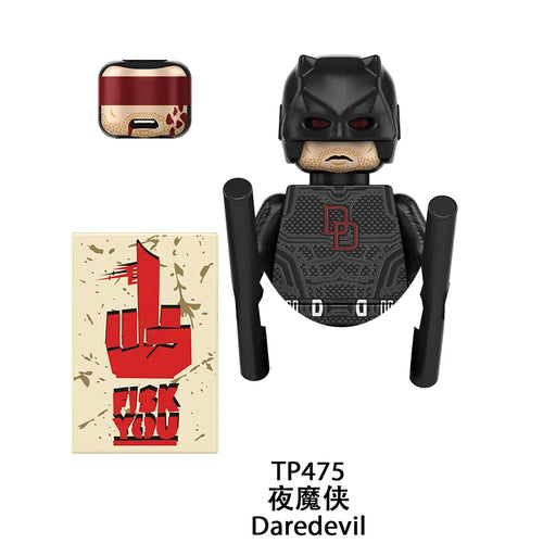 Building Blocks Daredevil-figuur - Zwart kostuum met wapenstokken