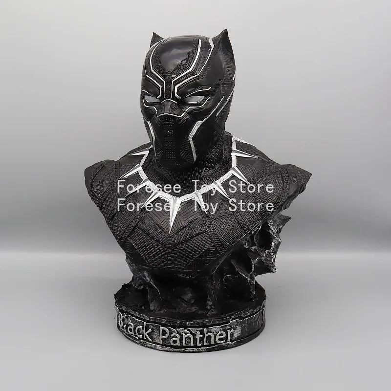 Avengers Black Panther-buste - Zilverkleurige harsen sculptuur 35cm
