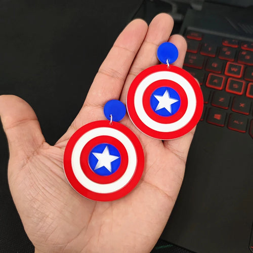 Captain America-schildoorbellen - Rood, wit en blauw acryl