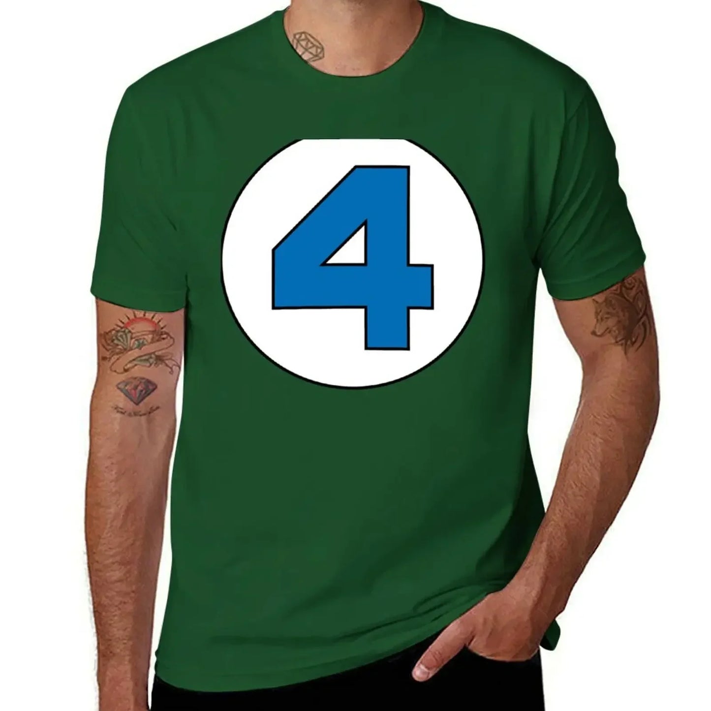 T-shirt The Fantastic 4 - Rond avec logo noir grande taille