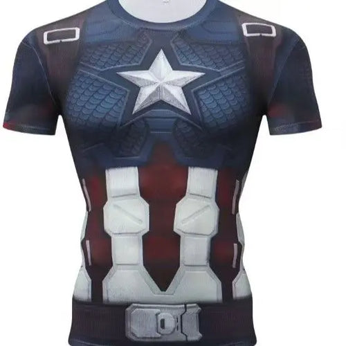 Captain America-compressieshirt - Riem met metalen gesp