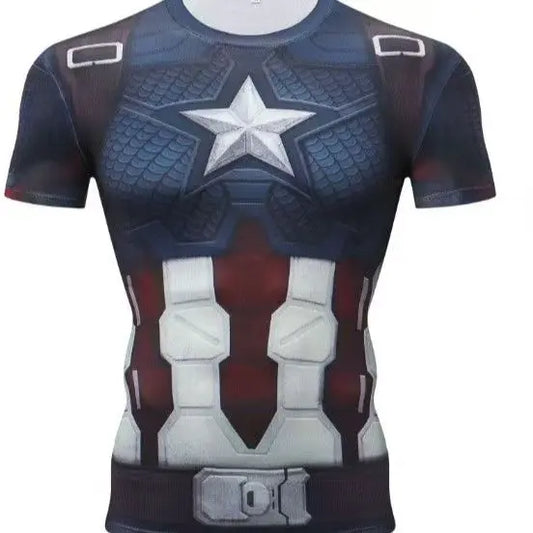 Captain America-compressieshirt - Riem met metalen gesp