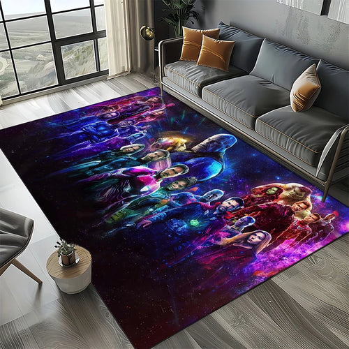 Avengers 3D-tapijt – ontwerp met paars lichtgevend team