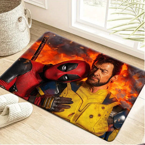 Marvel Deadpool- en Wolverine-mat - Duo-ontwerp met vlammen