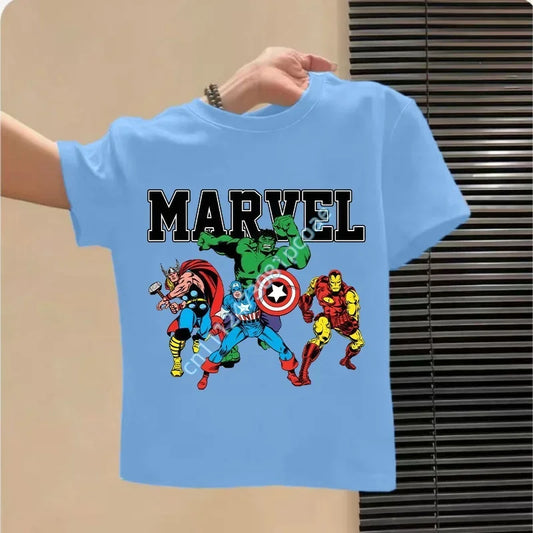 Avengers T-shirt voor kinderen met retrocomic-groep - hemelsblauw