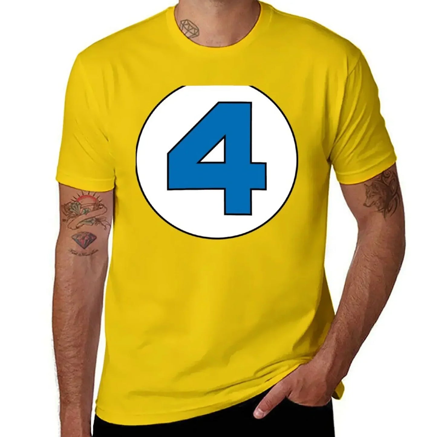 T-shirt The Fantastic 4 - Rond avec logo noir grande taille
