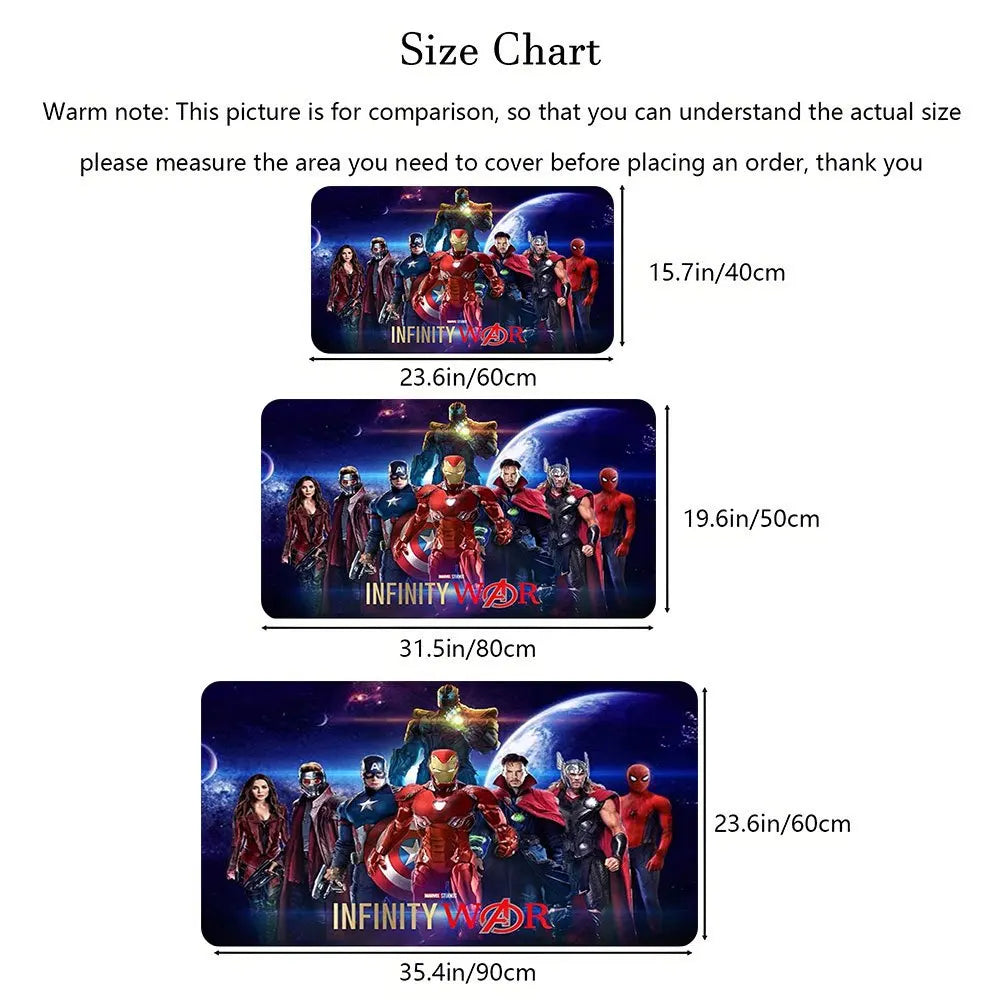 Marvel Avengers Infinity War-mat - Ontwerp met nachtblauwe silhouetten